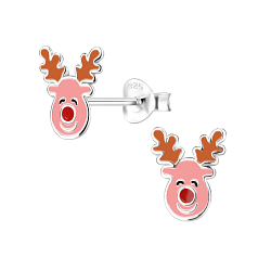 Wholesale Sterling Silver Reindeer Ear Studs - JD9674