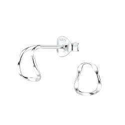 Wholesale Sterling Silver Half Hoop Ear Studs - JD8186