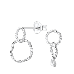 Wholesale Sterling Silver Twisted Ear Studs - JD8192