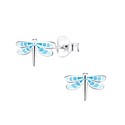 Wholesale Sterling Silver Dragonfly Ear Studs - JD9390