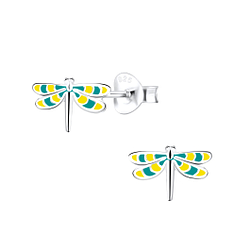 Wholesale Sterling Silver Dragonfly Ear Studs - JD9389