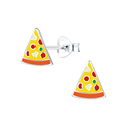 Wholesale Sterling Silver Pizza Ear Studs - JD9123