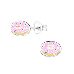 Wholesale Sterling Silver Donut Ear Studs - JD9406 Wholesale Sterling Silver Donut Ear Studs - JD9406