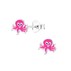 Wholesale Sterling Silver Octopus Ear Studs - JD10544