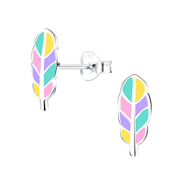 Wholesale Sterling Silver Feather Ear Studs - JD9411