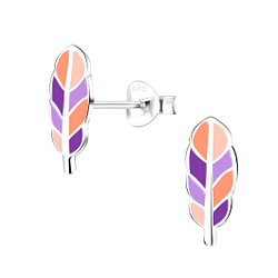 Wholesale Sterling Silver Feather Ear Studs - JD9410
