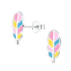 Wholesale Sterling Silver Feather Ear Studs - JD9283