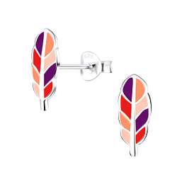 Wholesale Sterling Silver Feather Ear Studs - JD9409