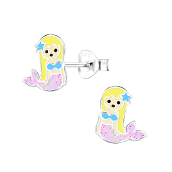 Wholesale Sterling Silver Mermaid Ear Studs - JD9284