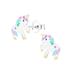 Wholesale Sterling Silver Unicorn Ear Studs - JD9286