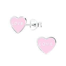 Wholesale Sterling Silver Heart Ear Studs - JD9288