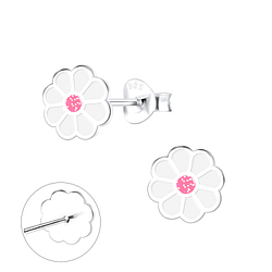 Wholesale Sterling Silver Daisy Ear Studs - JD9503