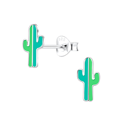 Wholesale Sterling Silver Cactus Ear Studs - JD10363