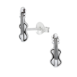 Wholesale Sterling Silver Guitar Ear Studs - JD1114