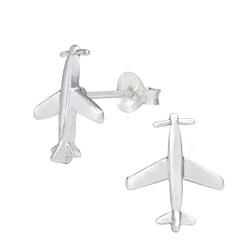 Wholesale Sterling Silver Airplane Ear Studs - JD1115