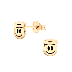 Wholesale Sterling Silver Smiley Face Ear Studs - JD6487