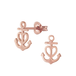 Wholesale Sterling Silver Anchor Ear Studs - JD5589