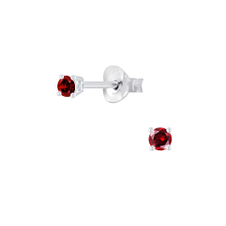 Wholesale 2mm Round Cubic Zirconia Sterling Silver Ear Studs - JD4778