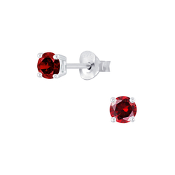 Wholesale 4mm Round Cubic Zirconia Sterling Silver Ear Studs - JD2049