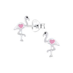 Wholesale Sterling Silver Flamingo Ear Studs - JD6910
