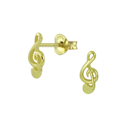 Wholesale Sterling Silver G-Clef Ear Studs - JD6792