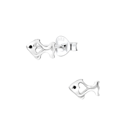 Wholesale Sterling Silver Fish Ear Studs - JD1000