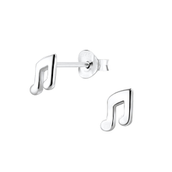 Wholesale Sterling Silver Music Note Ear Studs - JD6369