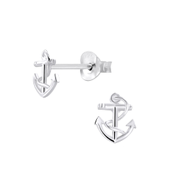Wholesale Sterling Silver Anchor Ear Studs - JD5273