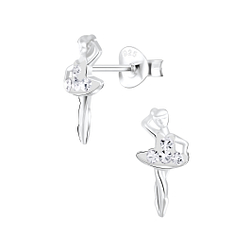 Wholesale Sterling Silver Ballerina Ear Studs - JD5774