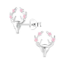 Wholesale Sterling Silver Reindeer Ear Studs - JD7408