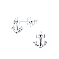 Wholesale Sterling Silver Anchor Ear Studs - JD9575