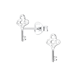 Wholesale Sterling Silver Key Ear Studs - JD10477