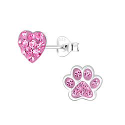 Wholesale Sterling Silver Dog Lovers Ear Studs - JD9944