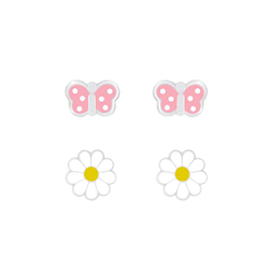 Wholesale Sterling Silver Nature Ear Studs Set - JD7624