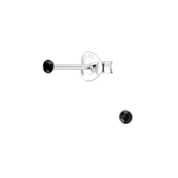 Wholesale 2mm Round Crystal Sterling Silver Ear Studs - JD1706