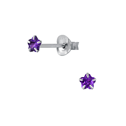 Wholesale 3mm Flower Cubic Zirconia Sterling Silver Ear Studs - JD1343