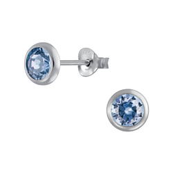 Wholesale 5mm Sterling Silver Ear Studs with Crystals - JD4423