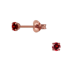 Wholesale 3mm Round Cubic Zirconia Sterling Silver Ear Studs - JD3089