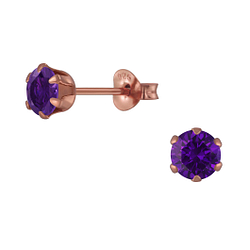 Wholesale 5mm Round Cubic Zirconia Sterling Silver Ear Studs - JD2862