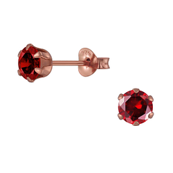 Wholesale 5mm Round Cubic Zirconia Sterling Silver Ear Studs - JD2862