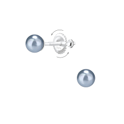 Wholesale 4mm Pearl Sterling Silver Screw Back Ear Studs - JD6798 Wholesale 4mm Pearl Sterling Silver Screw Back Ear Studs - JD6798