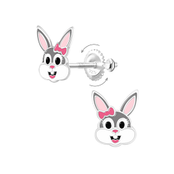 Wholesale Sterling Silver Bunny Screw Back Ear Studs - JD9362