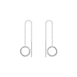 Wholesale Sterling Silver Thread Through Circle Earrings - JD5512