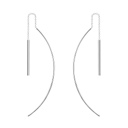 Wholesale Sterling Silver Thread Through Bar Earrings - JD5345