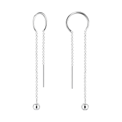 Wholesale Sterling Silver Thread Through Ball Earrings - JD5360