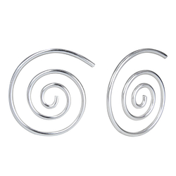 Wholesale Sterling Silver Swirl Ear Hoops - JD1649