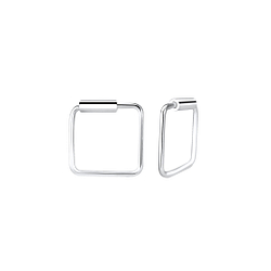 Wholesale 8mm Sterling Silver Square Ear Hoops - JD1643