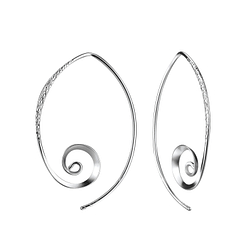 Wholesale Sterling Silver Spiral Ear Hoops  - JD7580