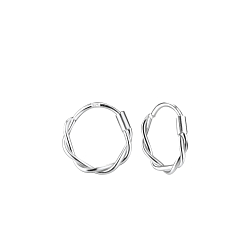 Wholesale 11mm Sterling Silver Twisted Ear Hoops - JD8203