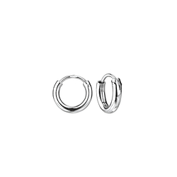 Wholesale 10mm Sterling Silver Thick Ear Hoops - JD1602